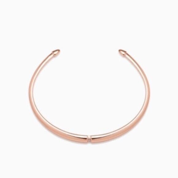 Stella & Dot Pave Inset Rose Gold Cuff Dainty Minimalist understated Elegant - Picture 2 of 8